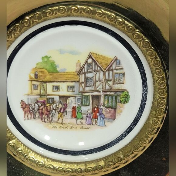 Brass Bone China Plate Wall Hanging - Picture 8 of 9